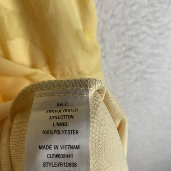 Rabbit Rabbit Rabbit Designs Dress Women's 10 Yellow Floral Front Button 8549 - Picture 4 of 9